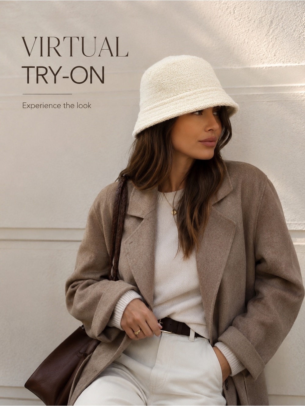 Field Manor Modern Classics Mohair Blend Knit Bucket Hat Ivory Made in Italy